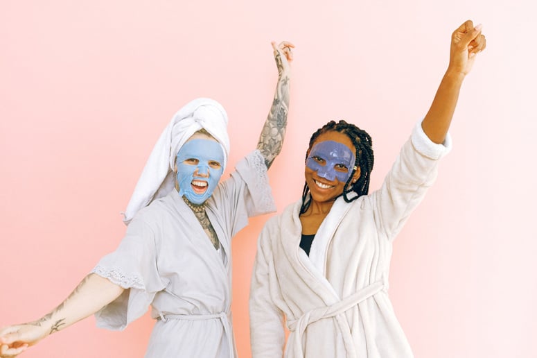 collagen mask on two women