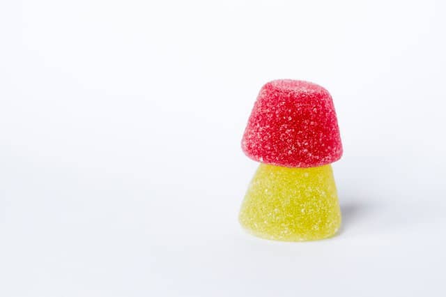 red and yellow jelly candy