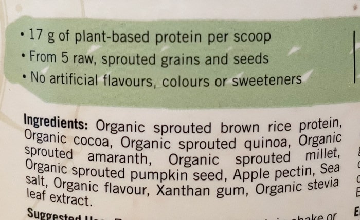 iron vegan sprouted protein ingredients