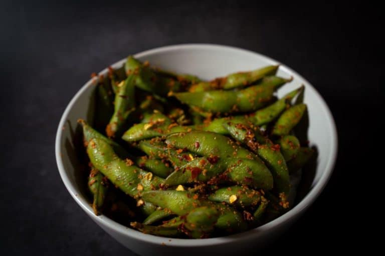 edamame with chili on it